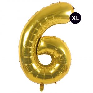 YEY! Let's Party Folienballon Zahl gold 86cm 6