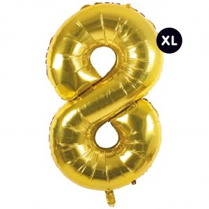 YEY! Let's Party Folienballon Zahl gold 86cm 8