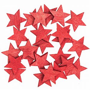 Streu Sterne rot 2cm Holz 24 Stück