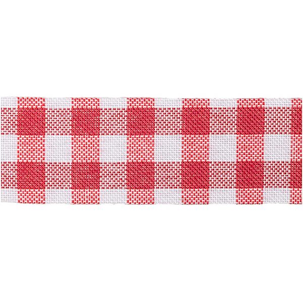 Dekoband kariert rot-weiß 4cm 3m