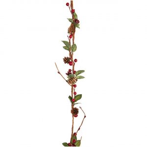 Girlande mit Zapfen und Beeren rot-grün 120cm