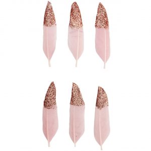 Ohhh! Lovely! Federn ca. 8cm 6 Stück rosa-roségold