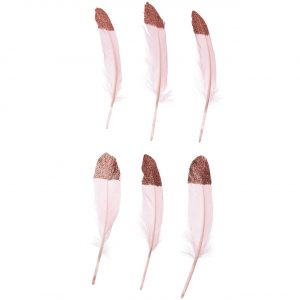 Ohhh! Lovely! Federn ca. 18cm 6 Stück rosa-roségold
