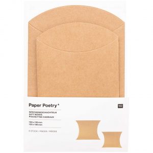 Paper Poetry Geschenkschachteln Set 6 Stück Kraftpapier