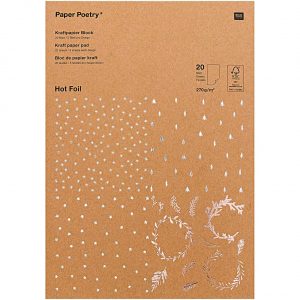 Paper Poetry Kraftpapier Block X-Mas 270g/m² 20 Blatt Hot Foil