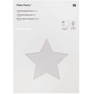 Paper Poetry Transparentpapierblock Sterne silber 21x29