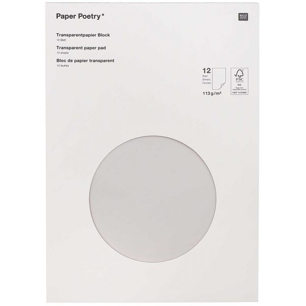 Paper Poetry Transparentpapierblock 21x29