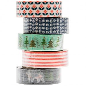 Paper Poetry Tape Set Winterwald blau-rot 1