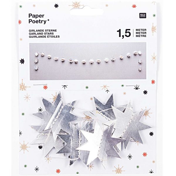 Paper Poetry Girlande Sterne silber 1