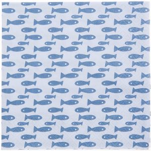 YEY! Let's Party Servietten Mermaid Fische blau 33x33cm 20 Stück