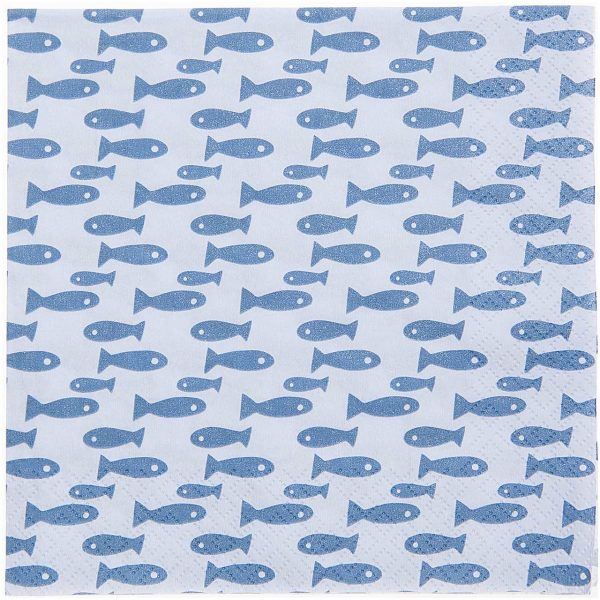 YEY! Let's Party Servietten Mermaid Fische blau 33x33cm 20 Stück