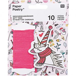 Paper Poetry Geschenkanhänger Einhorn X-MAS 10 Stück