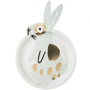 YEY! Let's Party Pappteller Hase mint 23x33cm 12 Stück