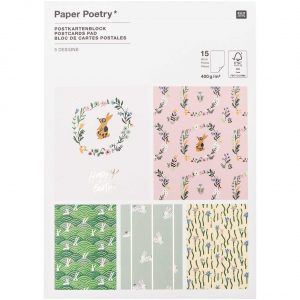 Paper Poetry Postkartenblock Bunny Hop 15 Stück