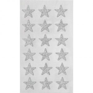 Paper Poetry Sticker Sterne Glitter silber 4 Blatt 16mm