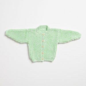 Strickset Jacke Modell 02 aus Baby Nr. 36 68/74 pastellgrün/neon grün