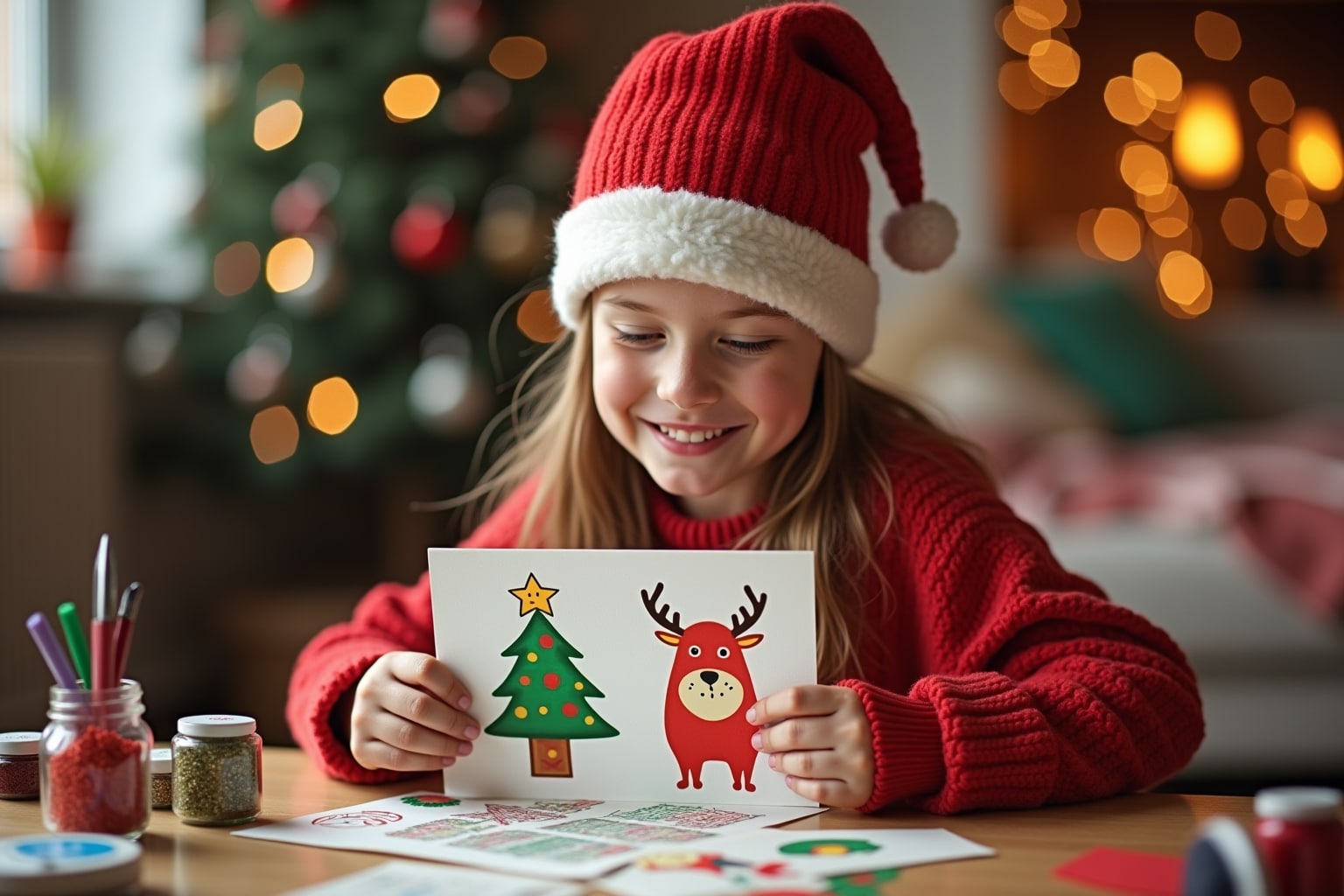Ideen zum Weihnachtskarten basteln mit Kindern
